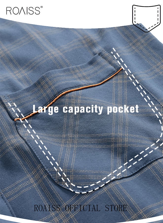 3 Piece Warm Pajamas Set for Men Lattice Simple Robe Long Cotton Sleepwear Suit Soft Home Men Pyjamas Set Autumn Winter Loose Skin Friendly Loungewear