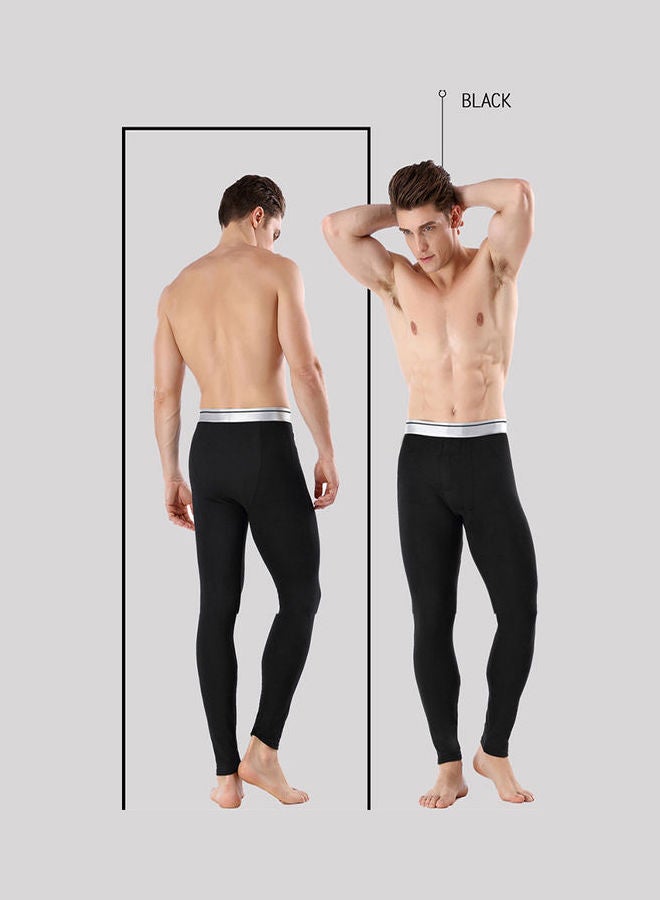 Solid Cotton Pyjama Trousers Black