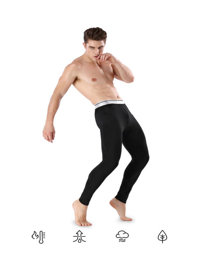 Solid Cotton Pyjama Trousers Black