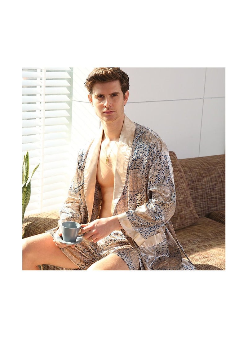 Printed Pyjama Robe Gold