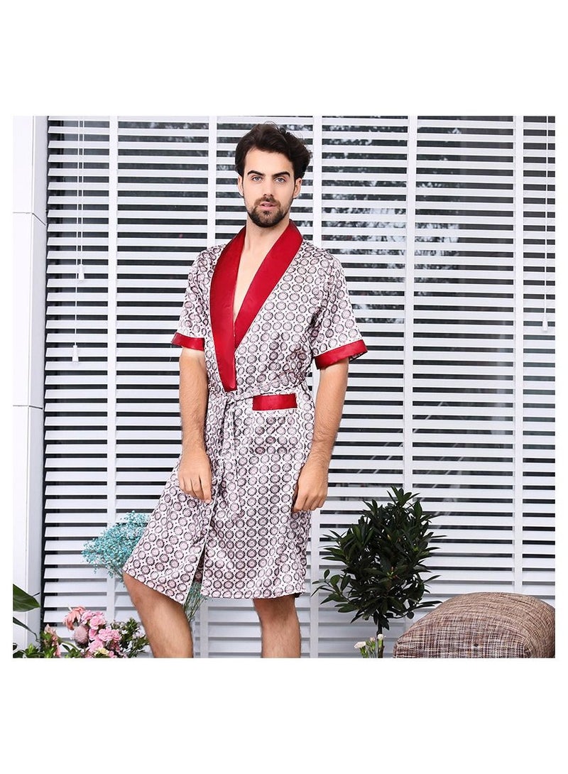 Printed Pyjama Robe Red