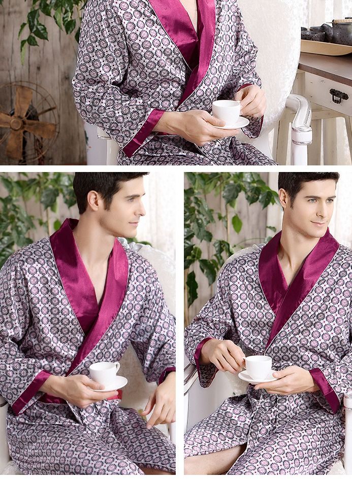 Printed Pyjama Robe Red