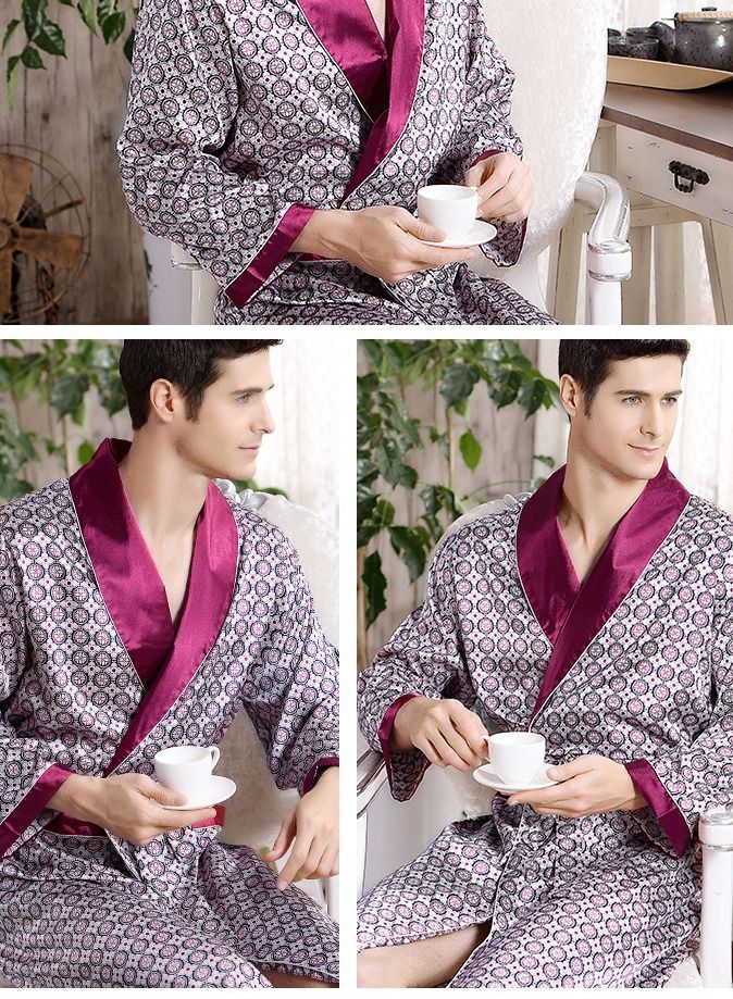 Printed Pyjama Robe Red