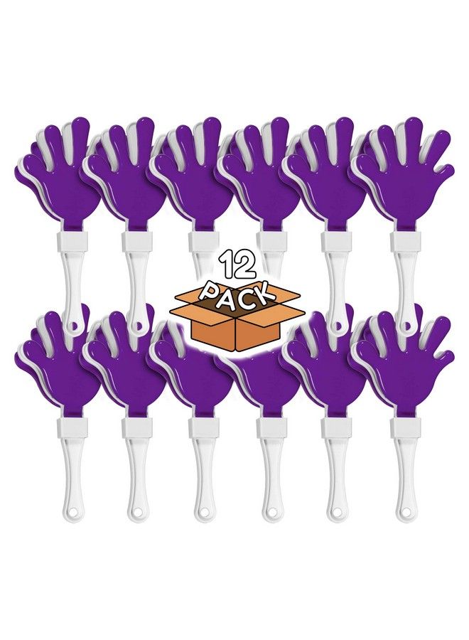 12 Pack Purple/White Hand Clapper Noise Makers Party Favors