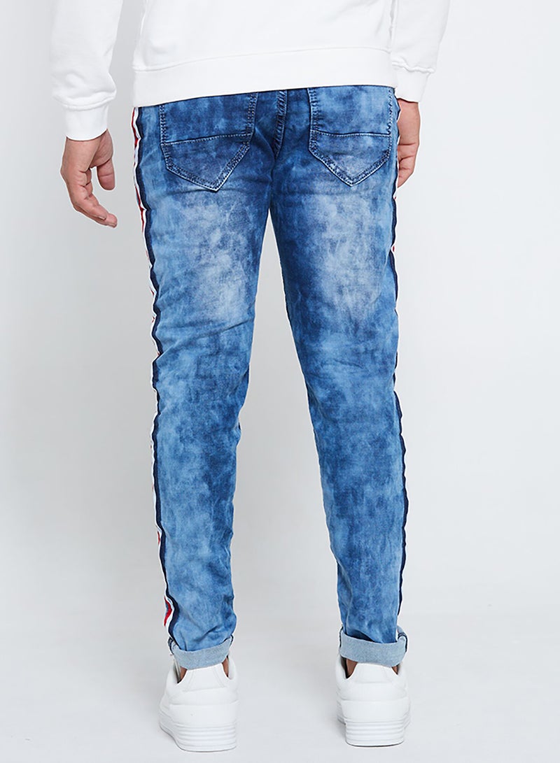 Mid-Rise Slim Fit Jeans Blue