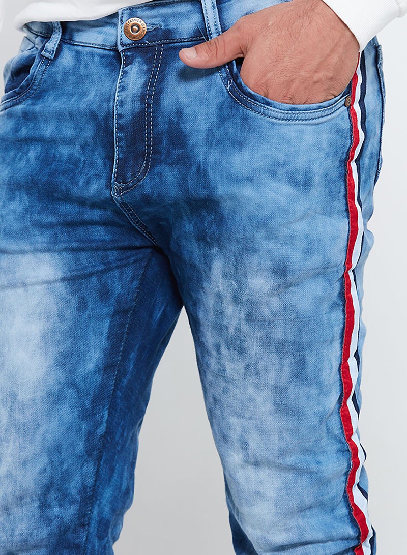 Mid-Rise Slim Fit Jeans Blue