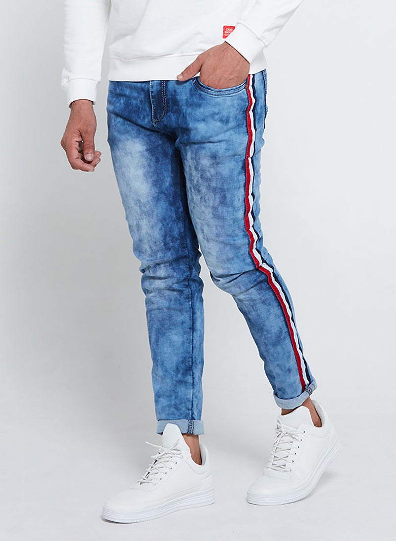 Mid-Rise Slim Fit Jeans Blue