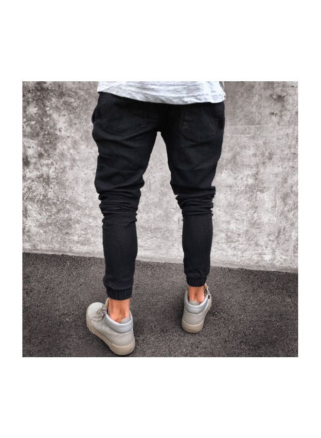 Ripped Biker Jeans Black