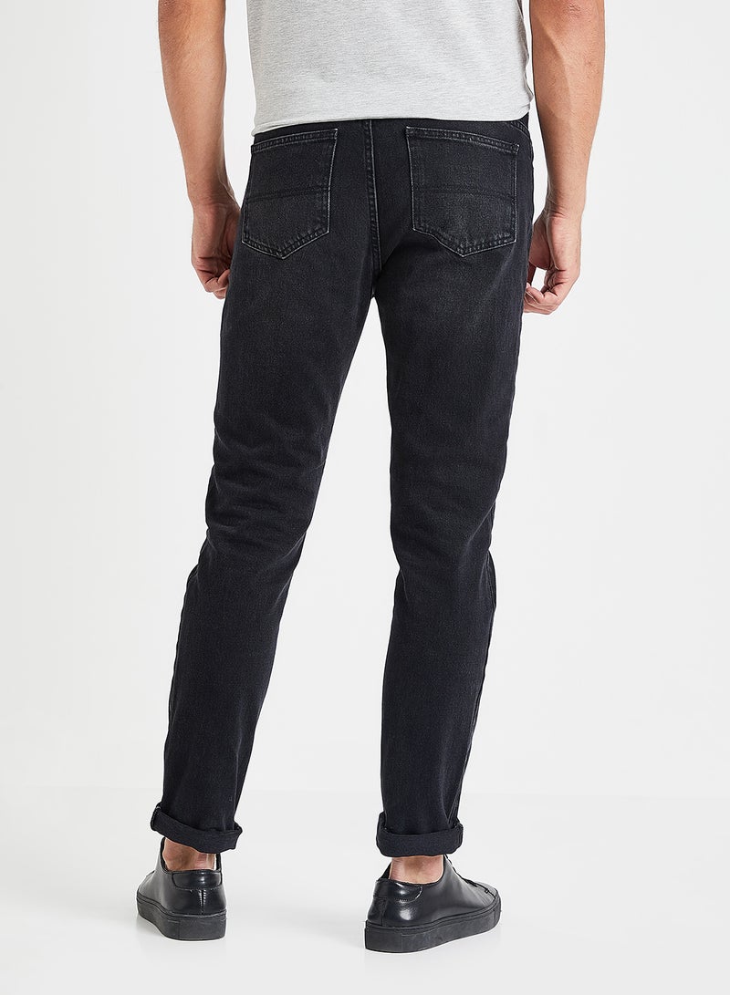 Washed Slim Jeans Black