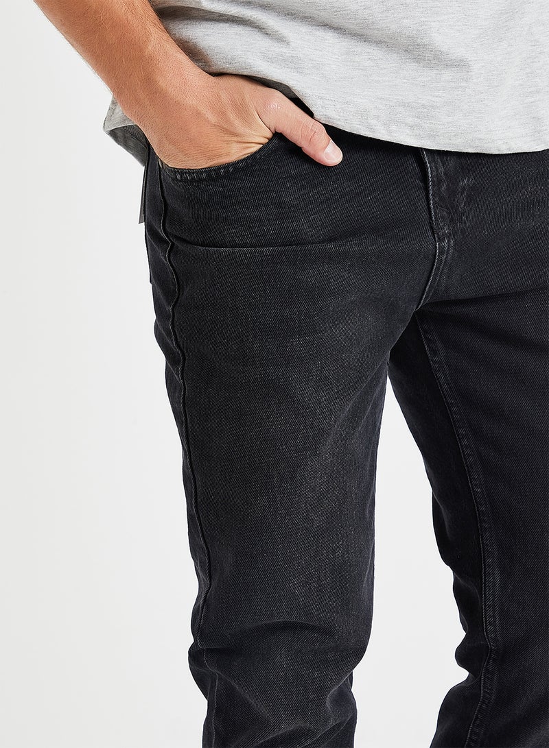 Washed Slim Jeans Black