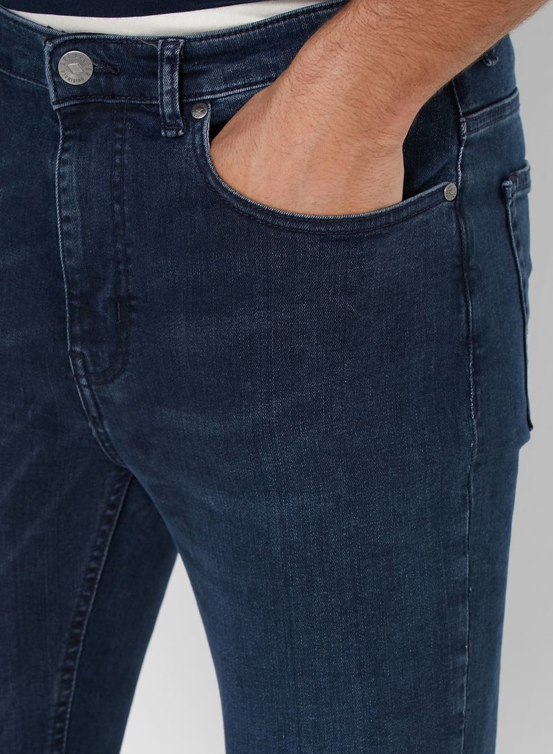 Mid Wash Skinny Fit Jeans blue