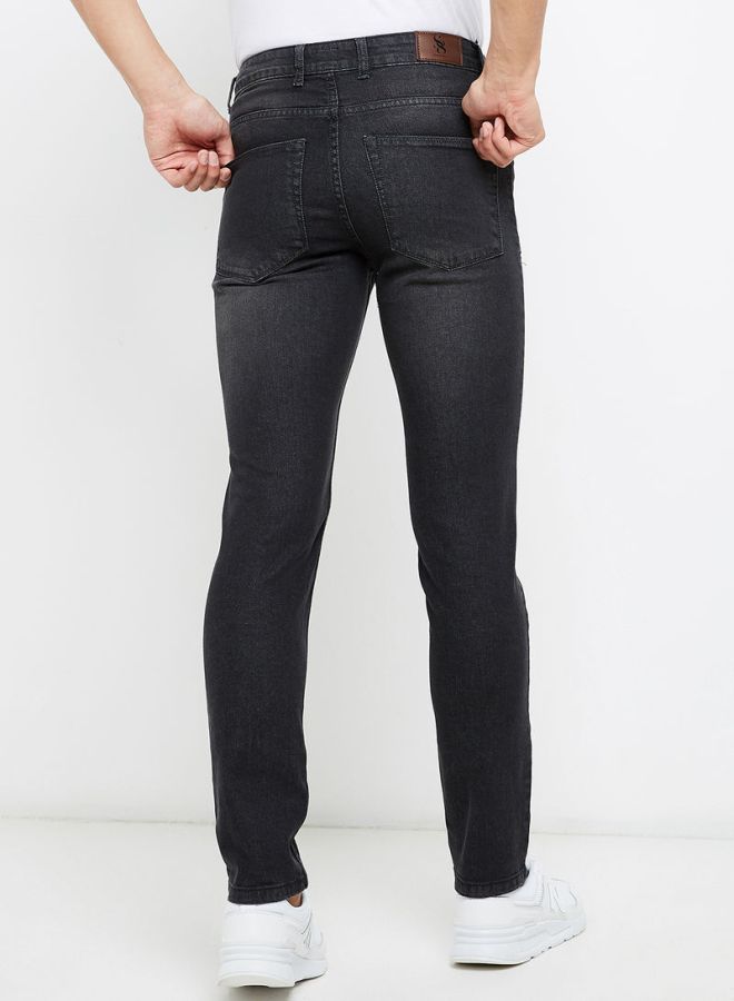 Buttoned Fly Jeans Grey