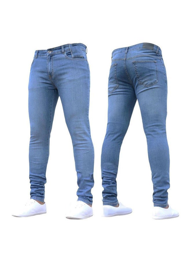 Solid Skinny Fit Jeans Light Blue