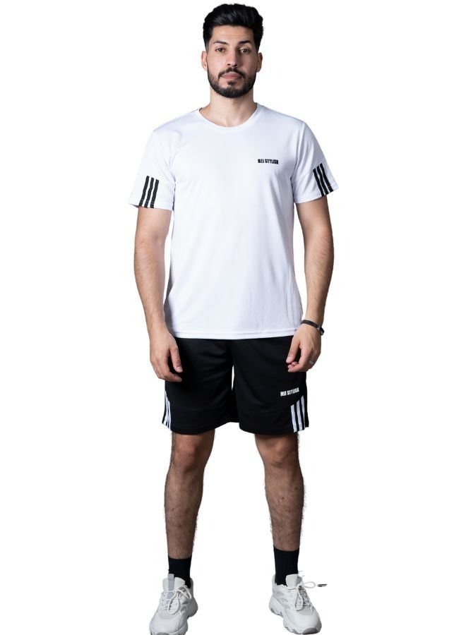 Men Sports Wear Breathable T-shirt and Short Sets