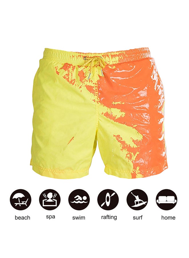 Classic Design Color Changing Swimming Shorts Yellow