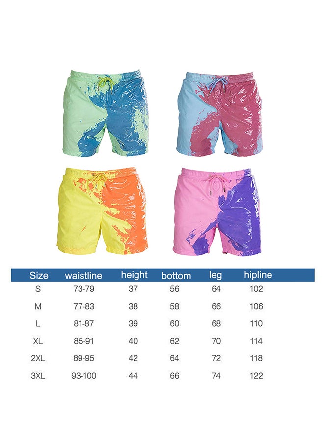 Classic Design Color Changing Swimming Shorts Yellow