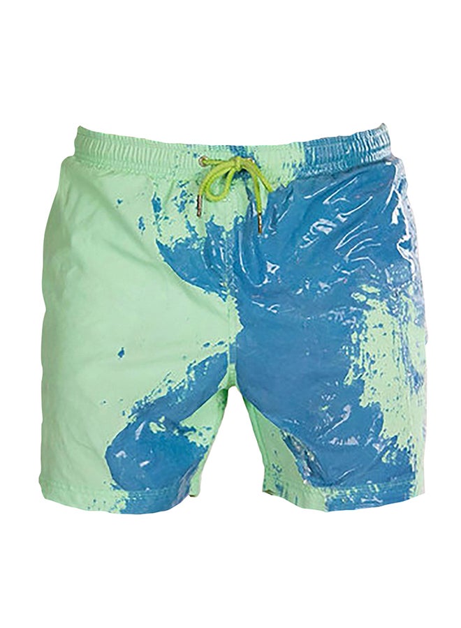 Classic Design Swimming Shorts Green/Blue