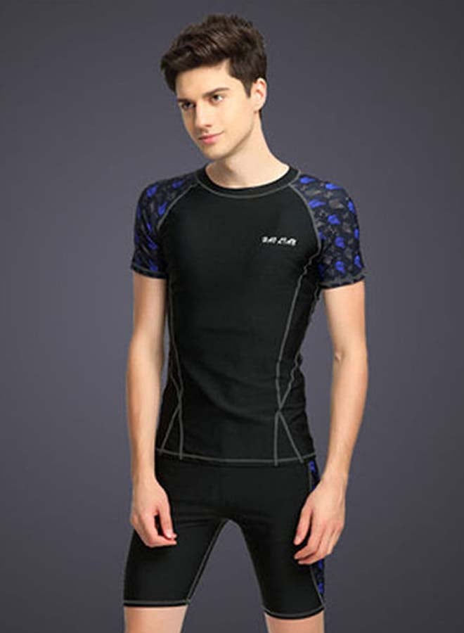 Swim Shorts And Crew Neck T-Shirt Black