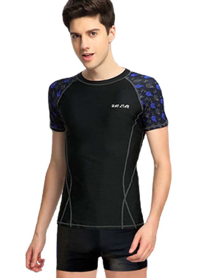 Swim Shorts And Crew Neck T-Shirt Black