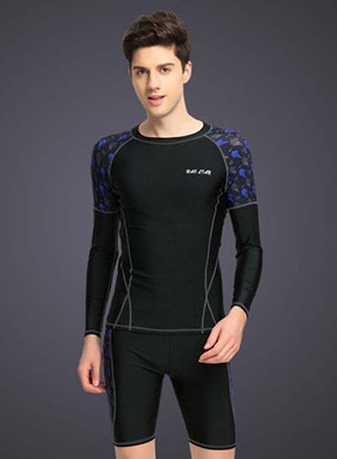 Swim Shorts And Crew Neck T-Shirt Black