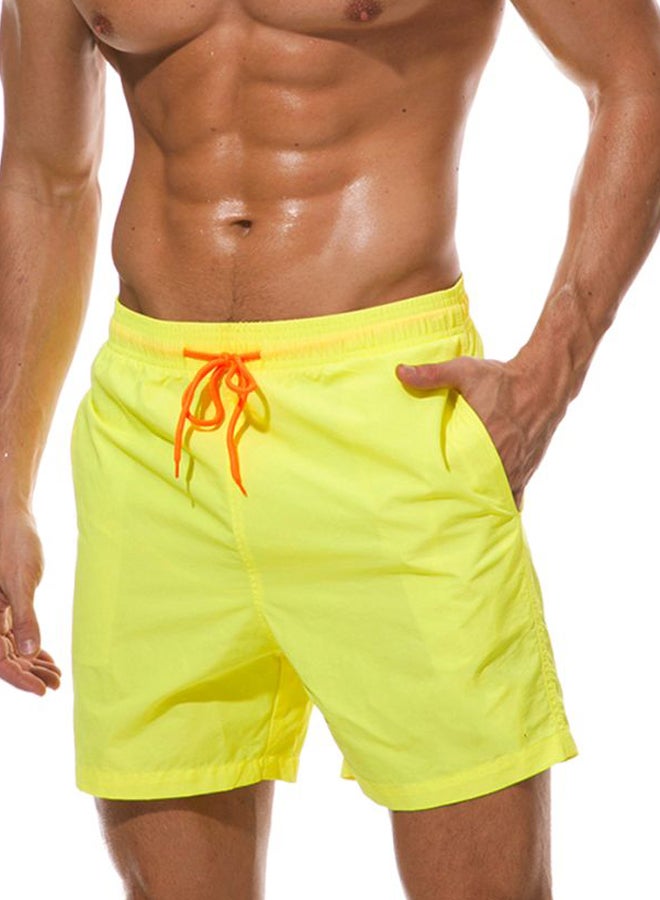 Solid Beach Shorts Yellow