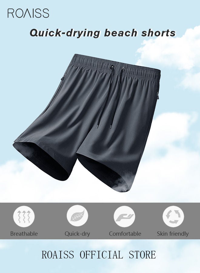 Men's Swimming Trunks Beachwear Quick Dry Beach Pants Gym Wear Fitness Workout Short Sports Running Boxer Swim Shorts Swimsuit Summer