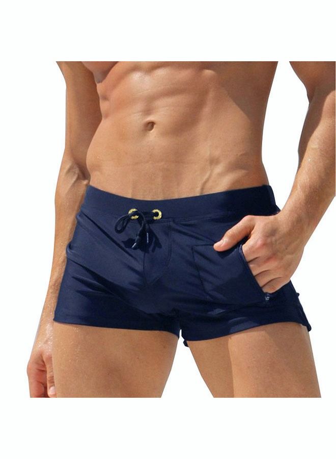 Men's Casual Quick Drying Pants Flat Angle Beach Summer Swimming Shorts Drawstring Lace Up