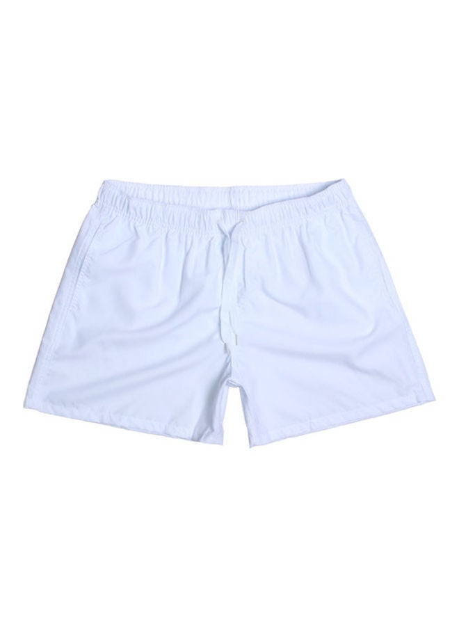 Summer Drawstring Beach Shorts White