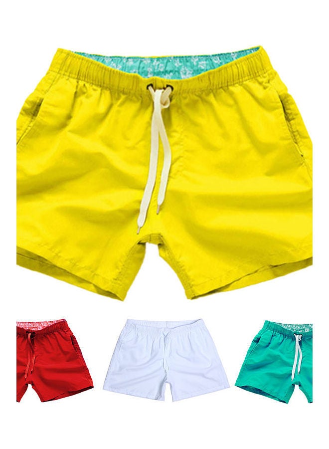 Summer Drawstring Beach Shorts White