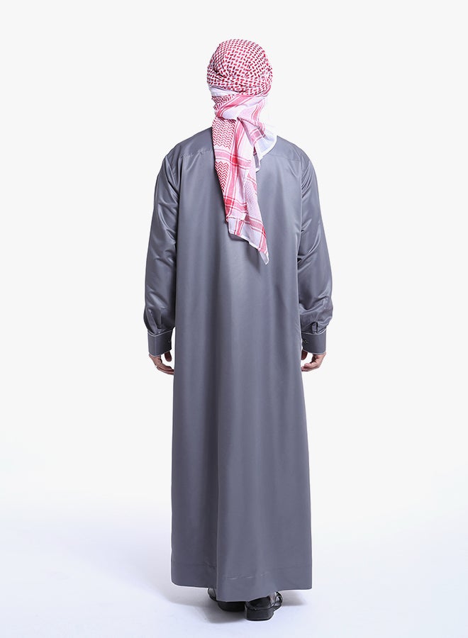 Mandarin Neck Arabi Kandora Grey