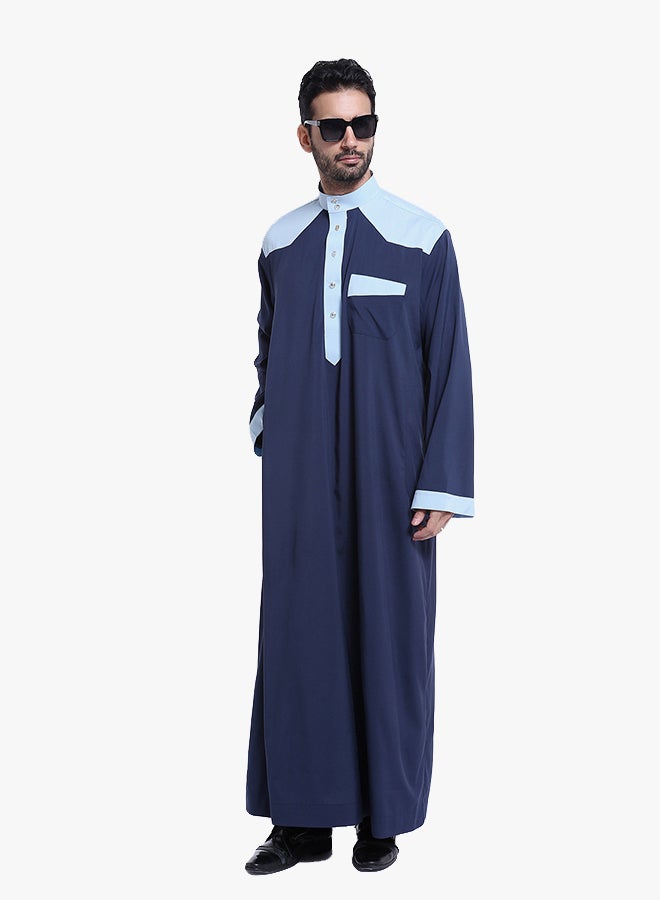 Long Sleeves Arabi Kandora Dark Blue