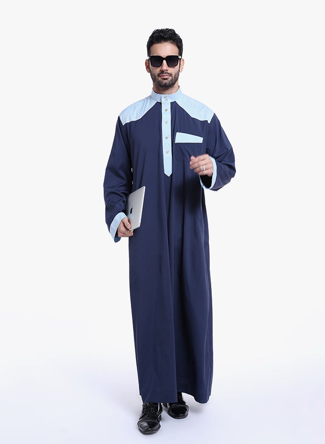 Long Sleeves Arabi Kandora Dark Blue