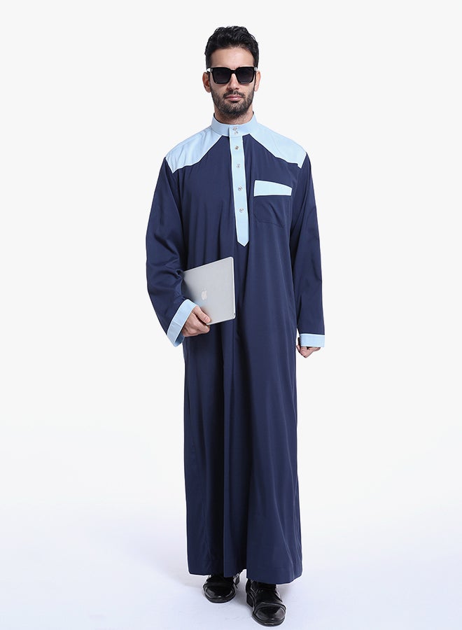 Long Sleeves Arabi Kandora Dark Blue