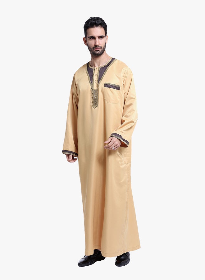 Long Sleeves Arabi Kandora Light Yellow