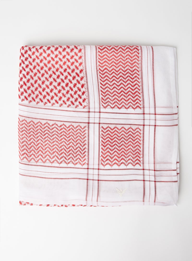 Classic Cotton Shemagh Red/White