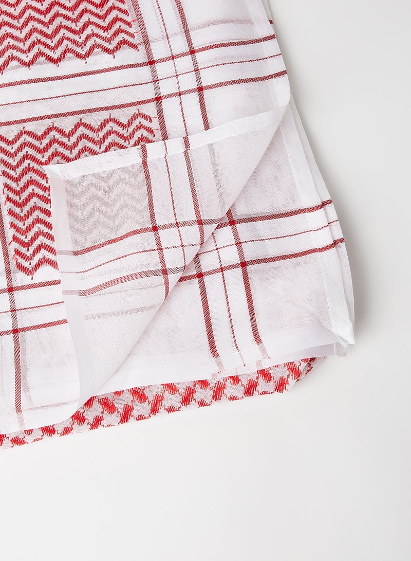 Classic Cotton Shemagh Red/White