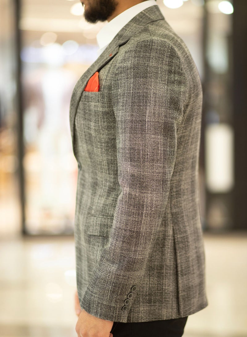 Men's Checks Linen Blazer