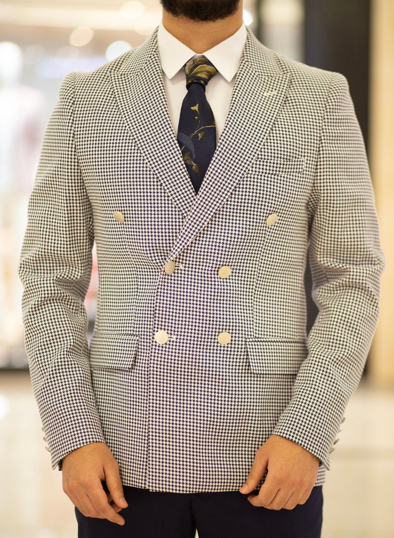 Checked Oxford Blazer For Men