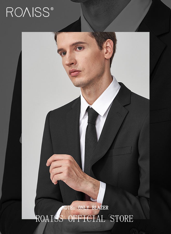 Lightweight Casual Blazers for Men Two Button Slim Fit Formal Top Mens Stylish Regular Suit Jacket Working Clothes or Groomsmen Uniform