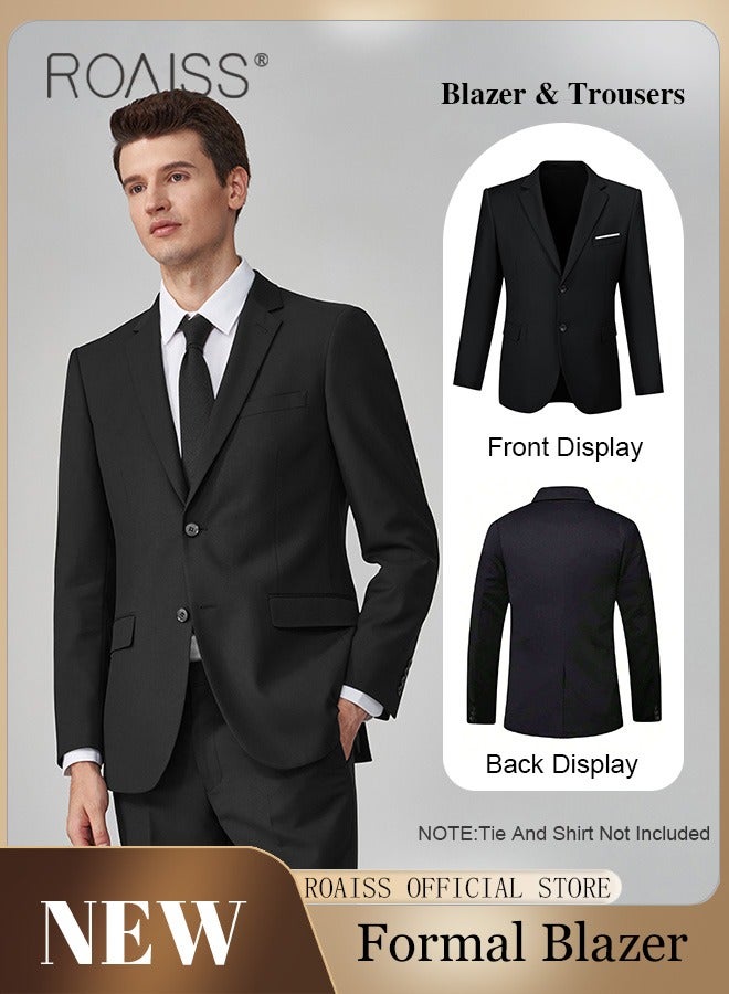 Lightweight Casual Blazers for Men Two Button Slim Fit Formal Top Mens Stylish Regular Suit Jacket Working Clothes or Groomsmen Uniform