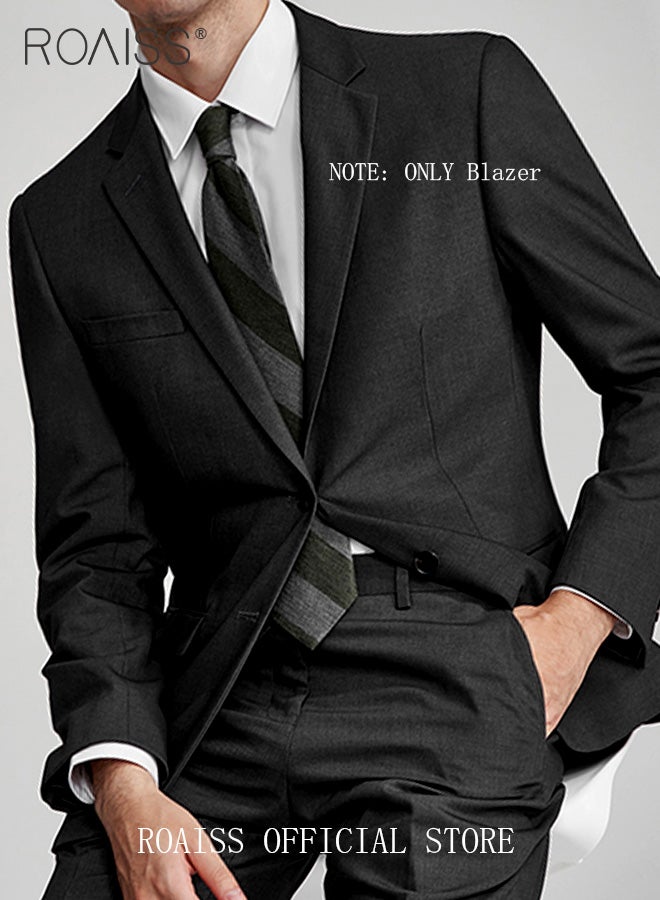 Lightweight Casual Blazers for Men Two Button Slim Fit Formal Top Mens Stylish Regular Suit Jacket Working Clothes or Groomsmen Uniform