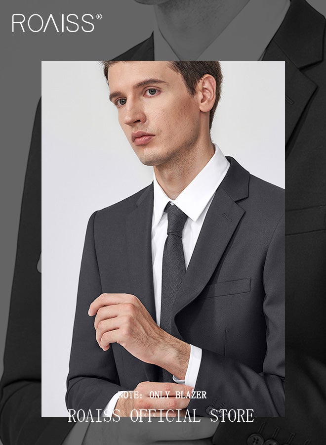 Lightweight Casual Blazers for Men Two Button Slim Fit Formal Top Mens Stylish Regular Suit Jacket Working Clothes or Groomsmen Uniform