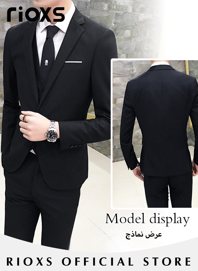 Men's Formal Blazer, One Button Classic Blazer Jackets, Slim Fit Suit Jacket with Full Polyester Lining, Made of Smooth Soft Non-deformable Materials, Perfect for Everyday, Business, Office, Dating, Parties and Wedding