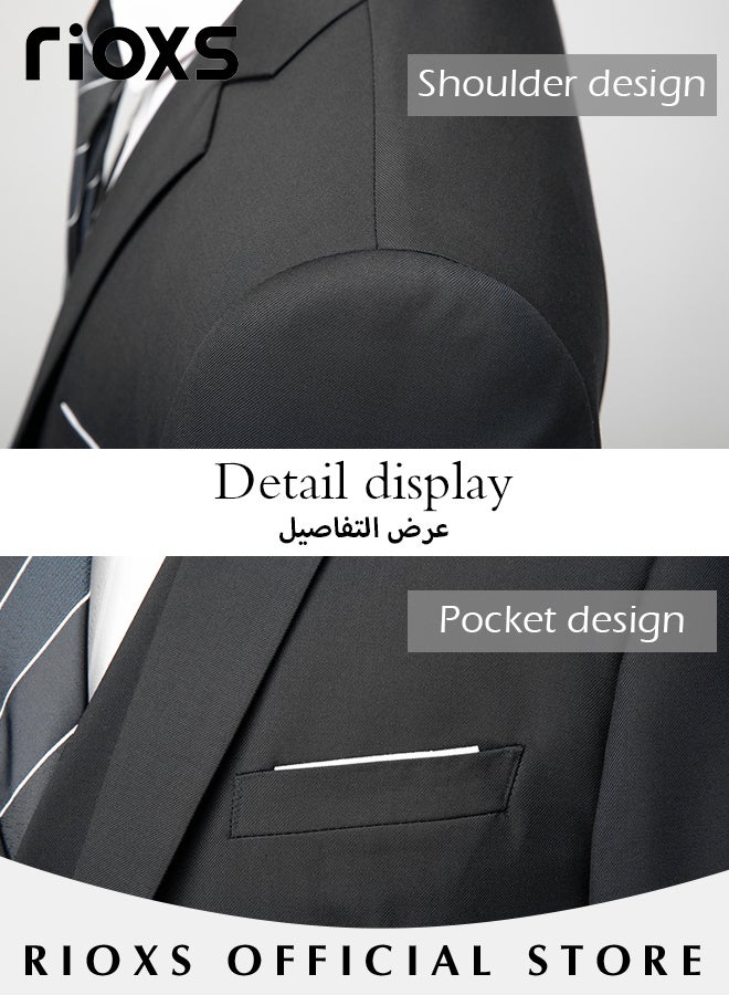 Men's Formal Blazer, One Button Classic Blazer Jackets, Slim Fit Suit Jacket with Full Polyester Lining, Made of Smooth Soft Non-deformable Materials, Perfect for Everyday, Business, Office, Dating, Parties and Wedding