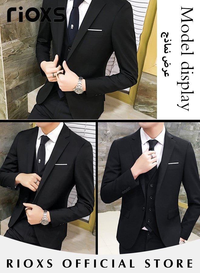 Men's Formal Blazer, One Button Classic Blazer Jackets, Slim Fit Suit Jacket with Full Polyester Lining, Made of Smooth Soft Non-deformable Materials, Perfect for Everyday, Business, Office, Dating, Parties and Wedding