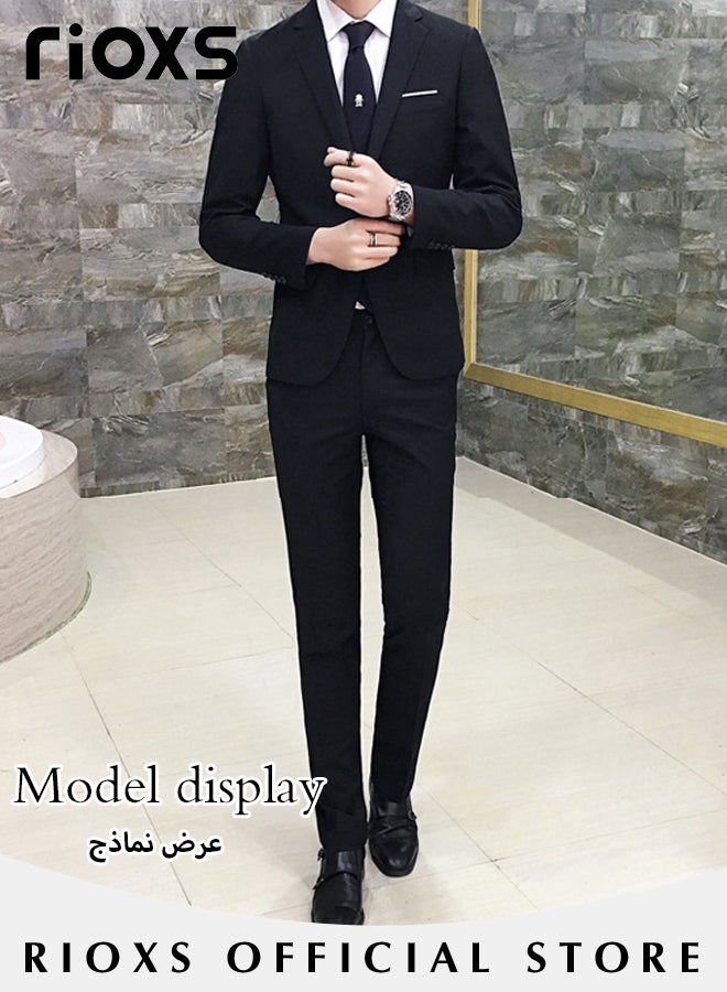 Men's Formal Blazer, One Button Classic Blazer Jackets, Slim Fit Suit Jacket with Full Polyester Lining, Made of Smooth Soft Non-deformable Materials, Perfect for Everyday, Business, Office, Dating, Parties and Wedding