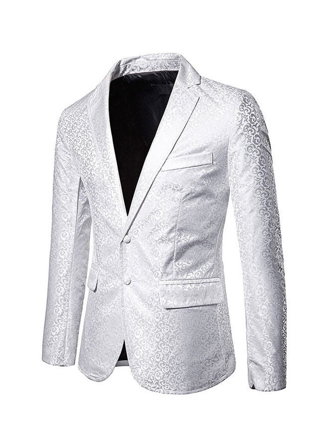 Embossed Craft Blazer White