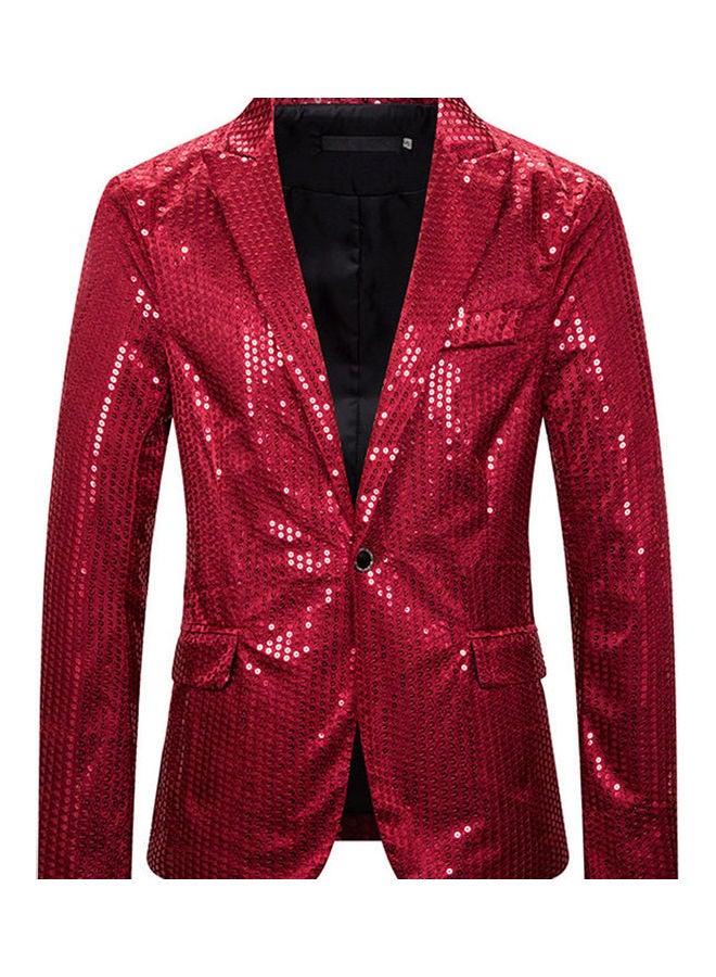 Sequins Coat Red