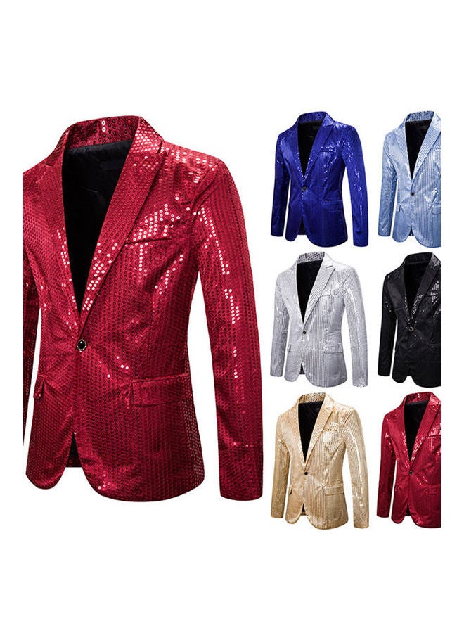 Sequins Coat Red