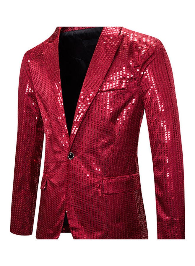 Sequins Coat Red